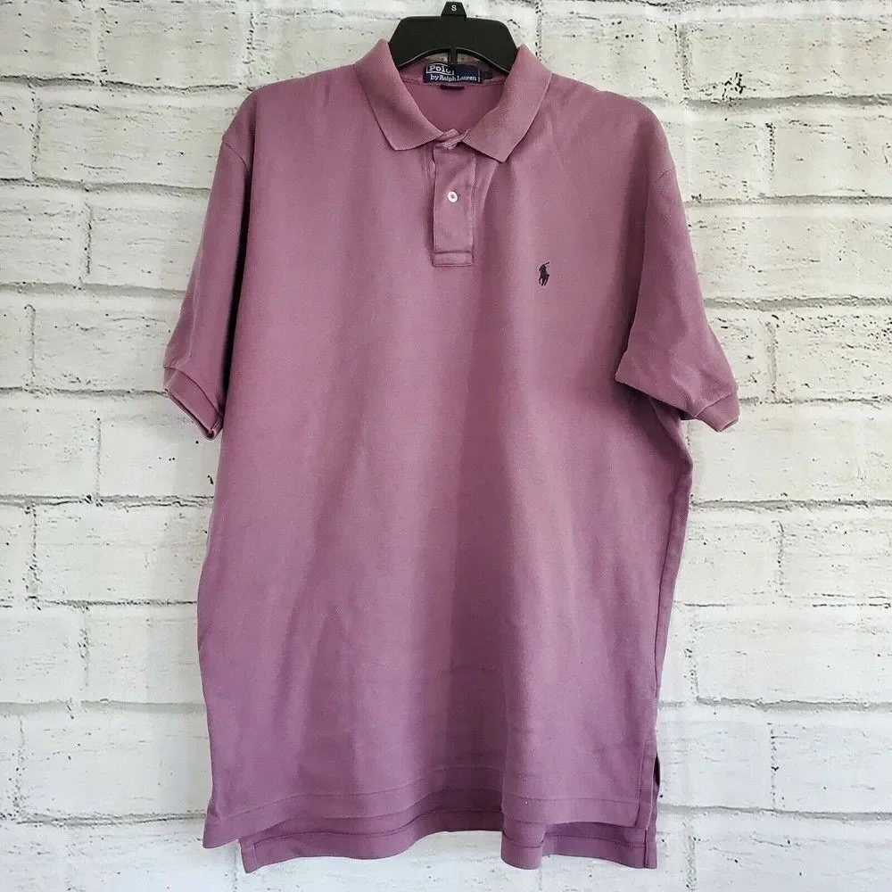 Ralph Lauren Polo Vintage Purple Polo Shirt Mens Size Large